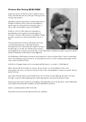 A preview of a PDF biography for Fleming, James Allan